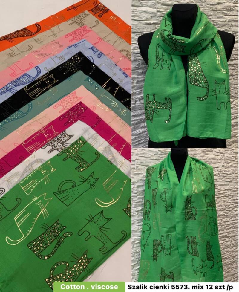 Szaliki damskie Roz Standard, Mix Kolor Paczka 12 szt